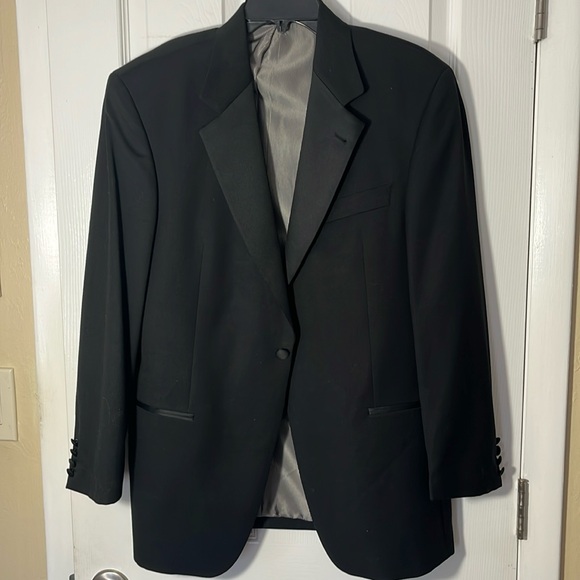 Hugo Boss NWOT 100% wool black tuxedo jacket Satie/Eric model one button 40S - Picture 1 of 16